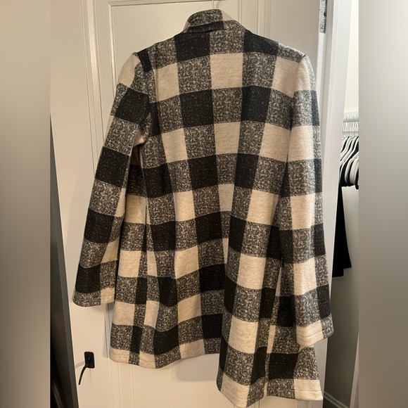 Vero Moda Buffalo Check Cardigan Coat | Black & White | Size M - Picture 5 of 5